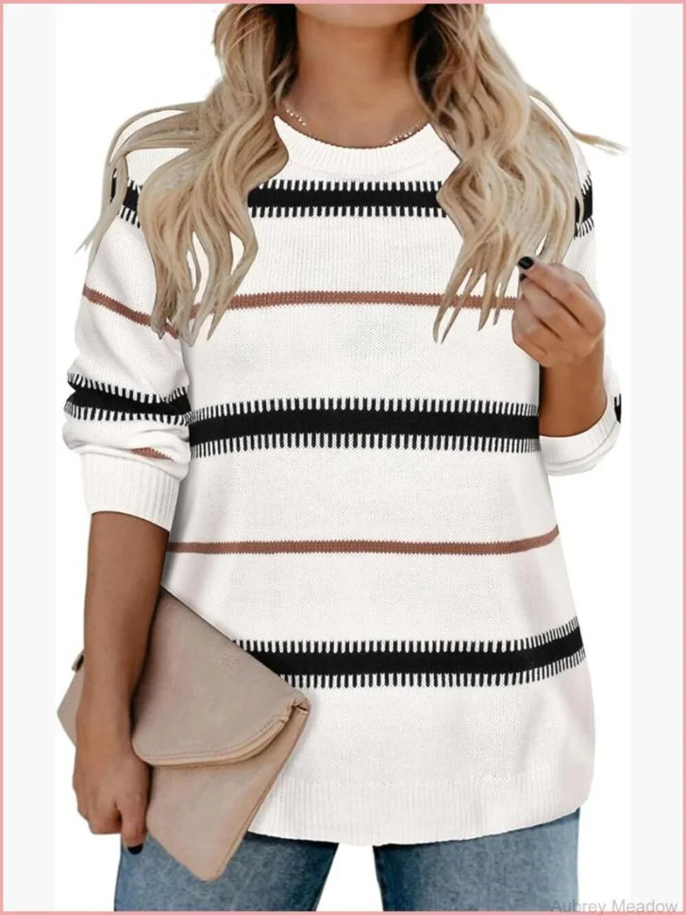 Plus Size Long Sleeve Pullover Sweater Casual Warm Knit Tops